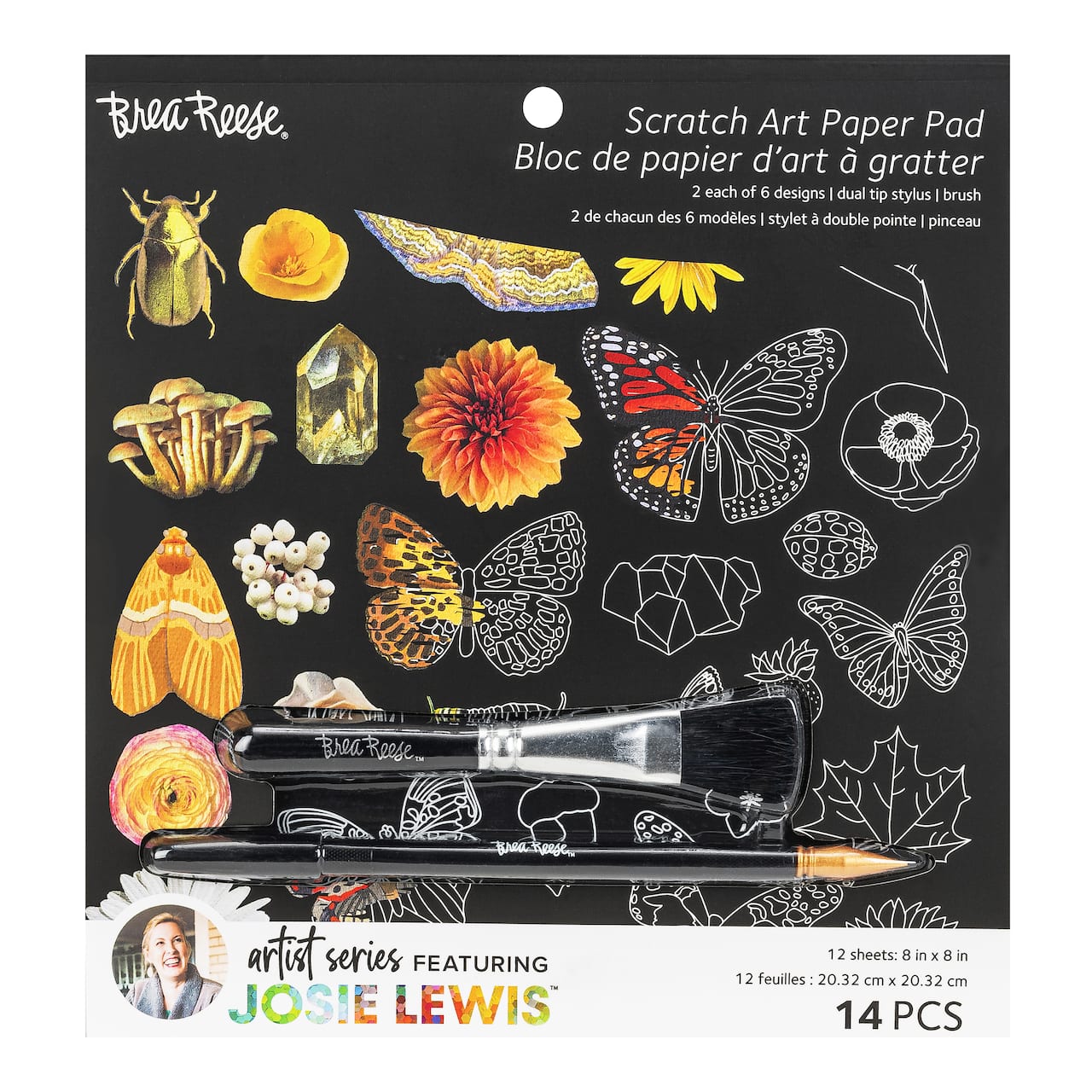 Brea Reese&#x2122; Josie Lewis Artist Series Insect Scratch Art Paper Pad